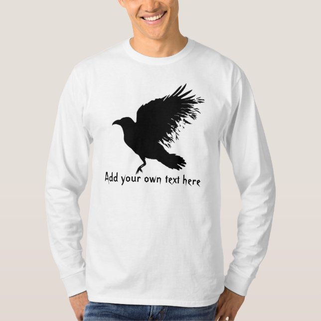 Camiseta Corvo - pássaro preto (Frente)
