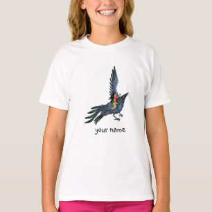 Camiseta Corvo preto de voo com menina - t-shirt