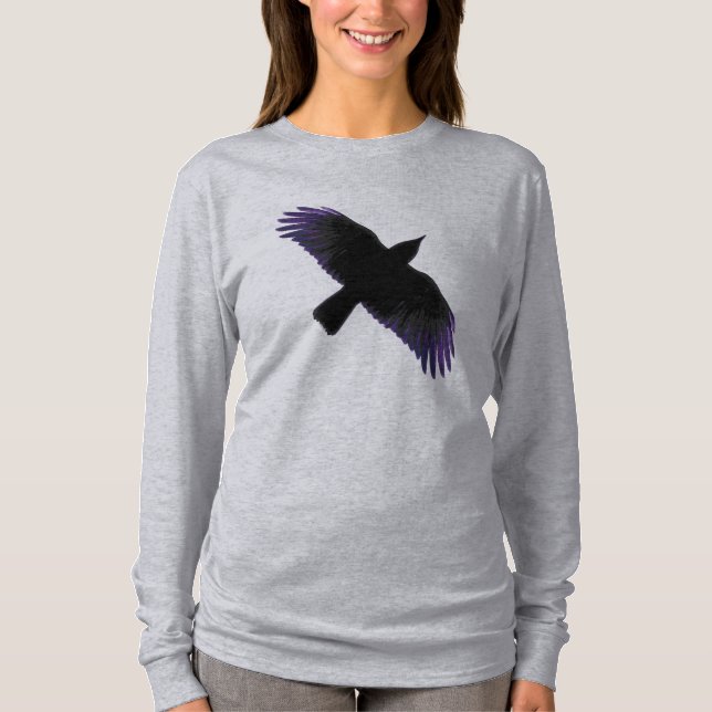 Camiseta Corvo Preto e Roxo (Frente)