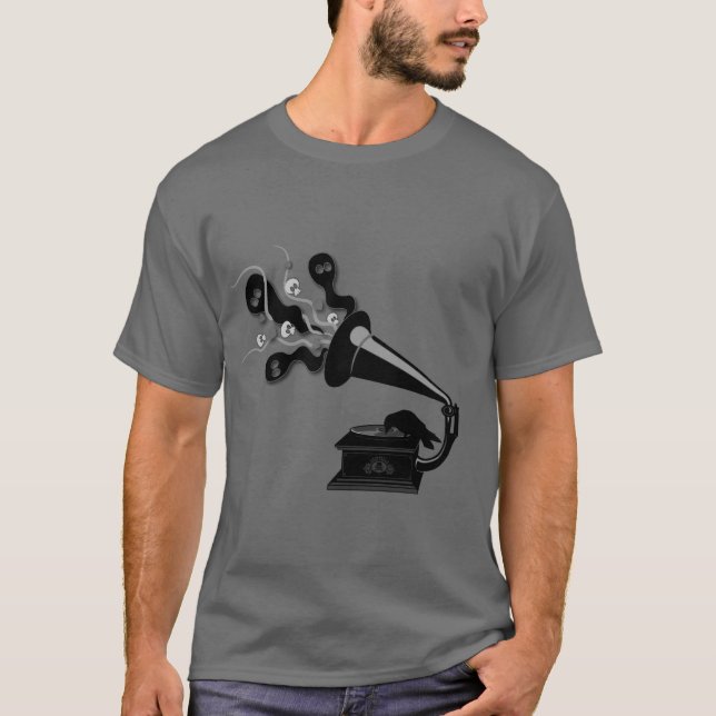 Camiseta Corvo que joga o t-shirt de Victrola (Frente)