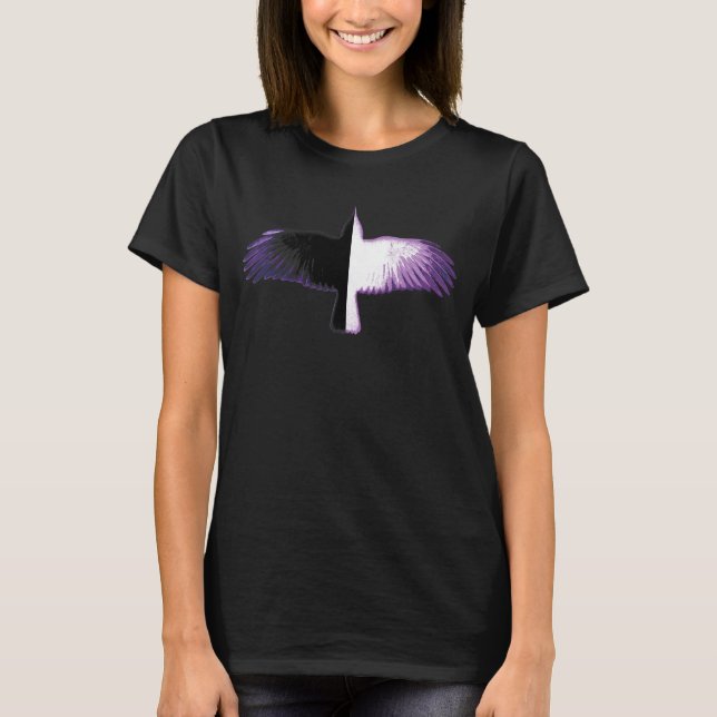 Camiseta Corvo Roxo Preto e Branco (Frente)