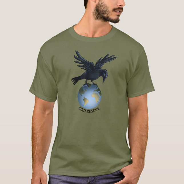 Camiseta Corvo sobre o mundo (Frente)