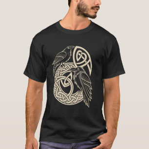 Camiseta Corvos de Entrelaçamento Nórdico u2013 Huginn & Mu