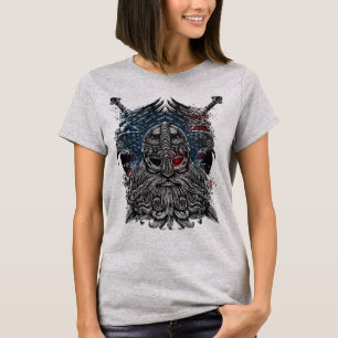 Camiseta Corvos de Odin e espadas Mitologia Viking EUA band