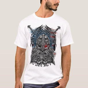Camiseta Corvos e espadas de Odin Mitologia Viking EUA band