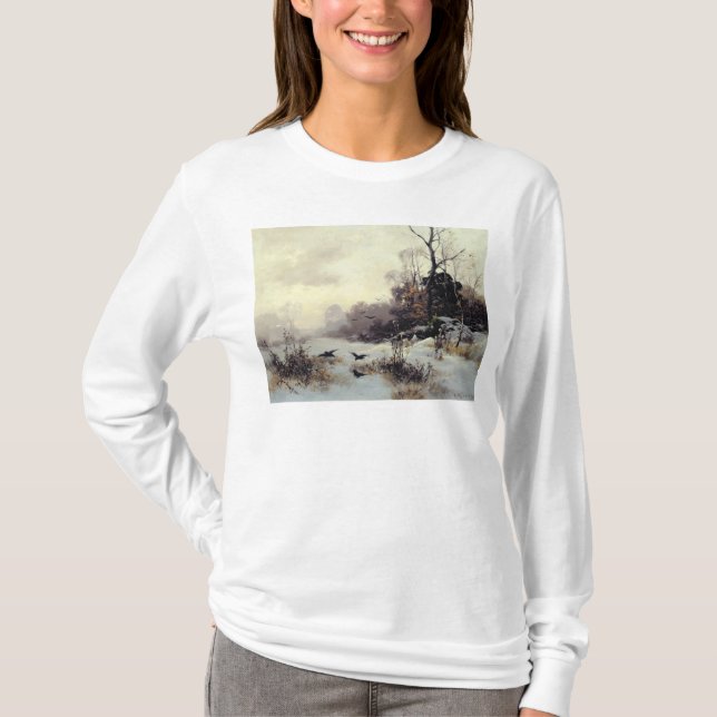 Camiseta Corvos em um inverno Paisagem, 1907 (Frente)