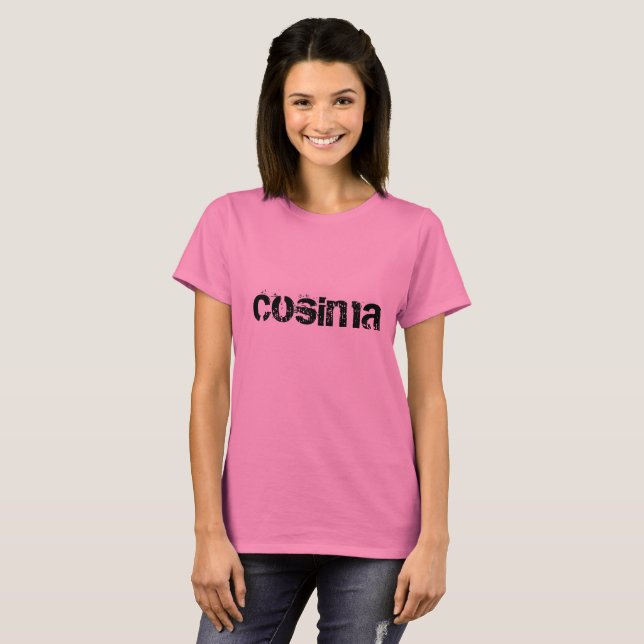 Camiseta Cosima das letras de bloco pretas órfãos (Frente Completa)