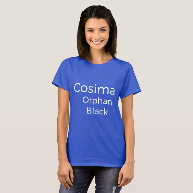 Camiseta Cosima do programa de tv preto órfão, leitura simp (Frente Completa)