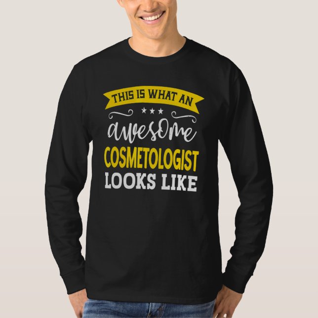 Camiseta Cosmetólogo Cargo Título do Funcionário Funny Work (Frente)