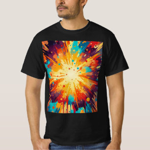 Camiseta Cosmic Burst Abstract Splatter Art