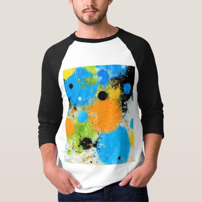 Camiseta Cosmic Chromatic Splatter: Abstract Orbit (Frente)