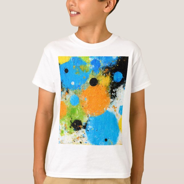 Camiseta Cosmic Chromatic Splatter: Abstract Orbit (Frente)