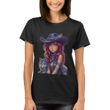 Cosmic Cowgirl & Spirit Wolf Magia Aquarela 