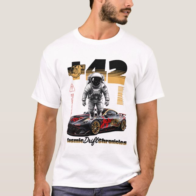 Camiseta Cosmic Drift Astronaut Racer (Frente)