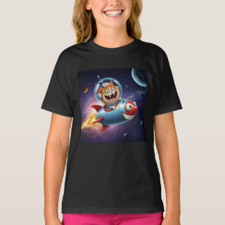 Camiseta Cosmic Kitty Rocket Ride Funny Space Cat Adventure