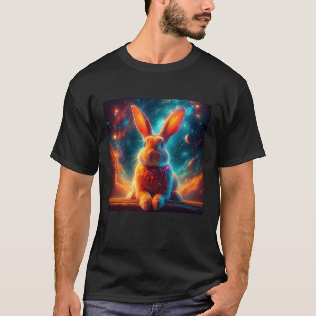 Camiseta Cosmic Mood: Galaxy Animals Tshirt (Bunny) #12 (Frente)