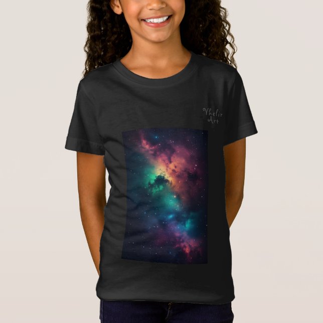Camiseta Cosmic Nebula Gaming Design (Frente)