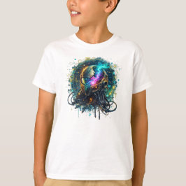 Camiseta Cosmic Neural Helmet – Sci-Fi Galaxy Lightning