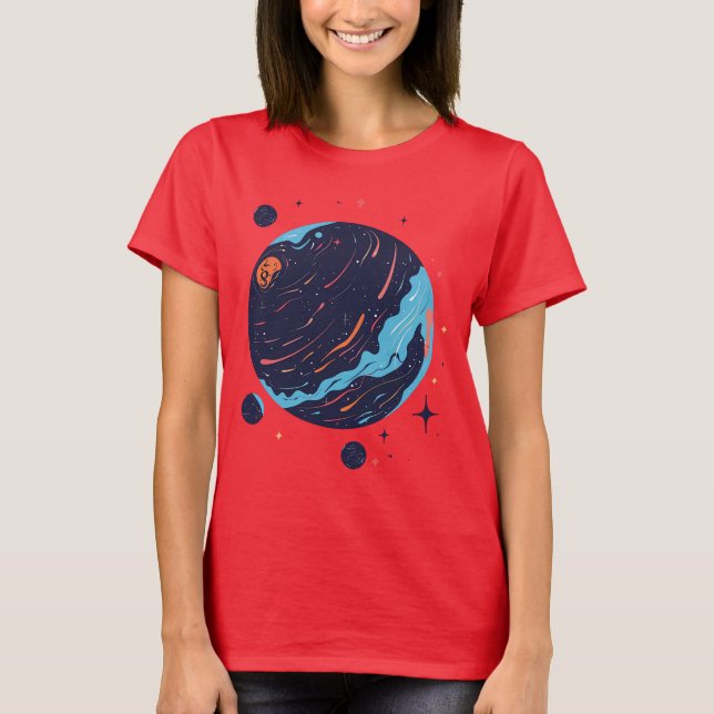 Camiseta Cosmic Planet Space Art T-Shirt (Frente)