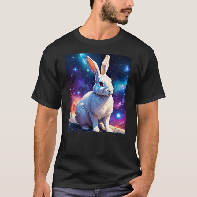 Camiseta Cosmic Space Rabbit - Intergalactic Adventure (Frente)