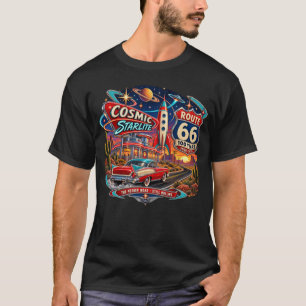 Camiseta Cosmic Starlite Route 66 100 Anos Vintage
