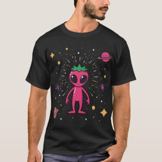 Camiseta Cosmic Strawberry Alien – Cute Sci-Fi Fruit