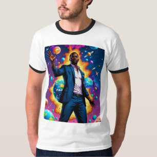 Camiseta Cósmica De Energia Galáctica Afro-Futuris