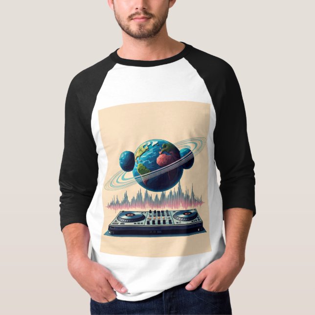Camiseta Cósmico bate paisagens sonoras celestiais Groove g (Frente)