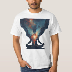 Camiseta Cósmico Interior – Figura Meditativa com Coração d
