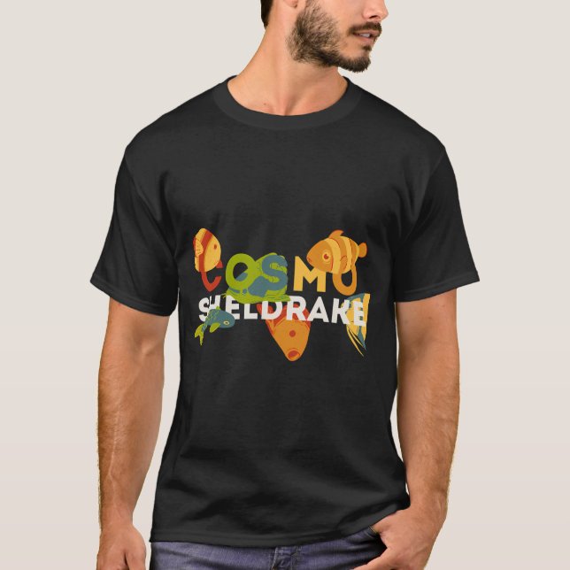 Camiseta Cosmo Sheldrake e Peixe (Frente)
