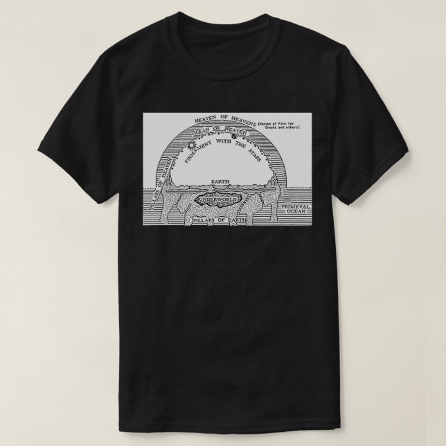 Camiseta Cosmologia da Terra Plana (Frente do Design)