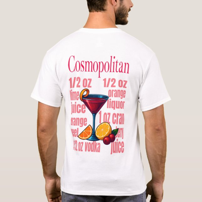 Camiseta Cosmopolitan T-Shirt – Chic Pink Martini Cocktail (Verso)