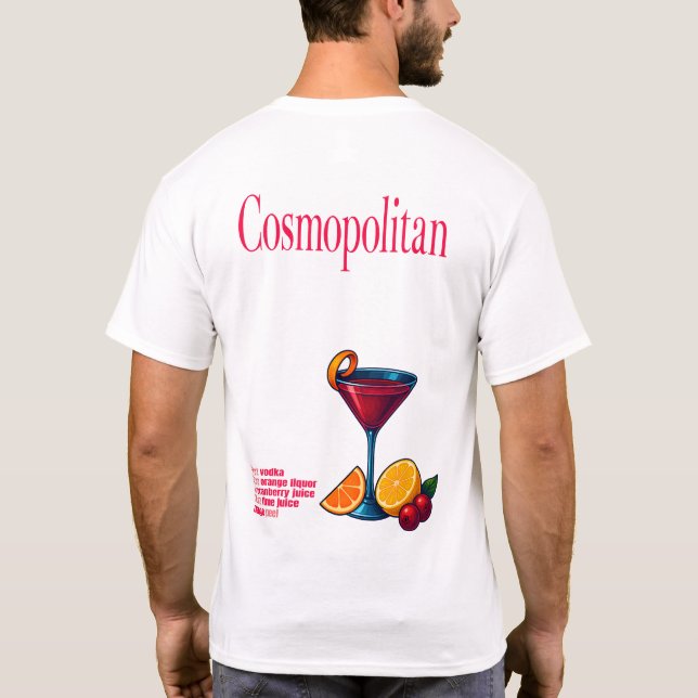 Camiseta Cosmopolitan T-Shirt – Chic Pink Martini Cocktail (Verso)