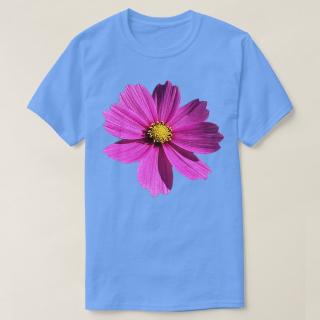 Camiseta Cosmos de Flor Roxo (Frente do Design)