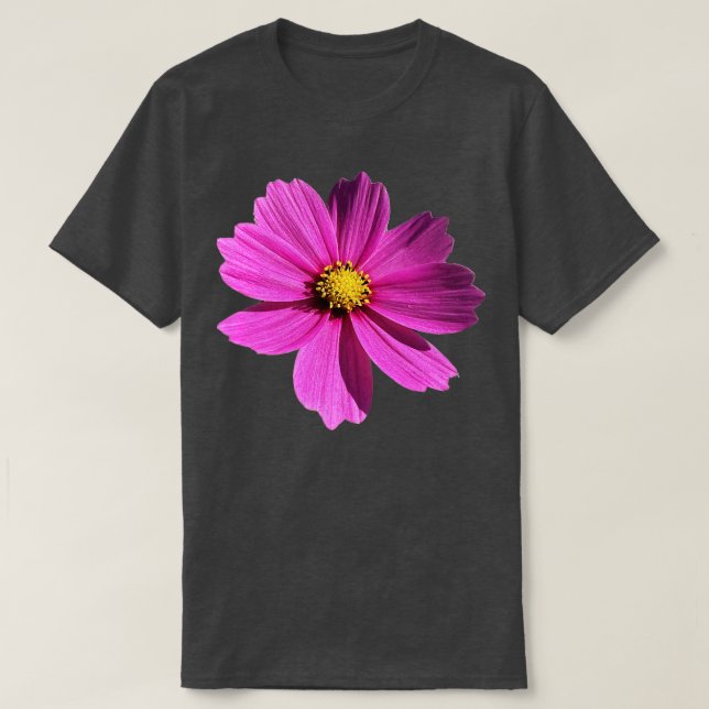 Camiseta Cosmos de Flor Roxo (Frente do Design)