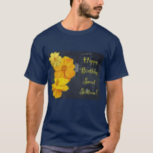Camiseta Cosmos Floral Birthday Doce Dezesseis