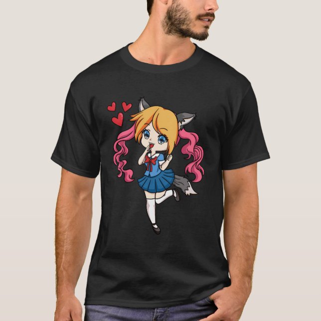 Camiseta Cosplay Costume Play Cosplayer School Girl Chibi A (Frente)