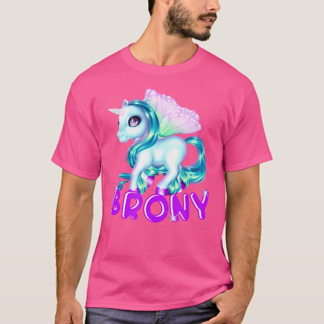 Camiseta Cosplay de Pône Brony Azul e Roxo (Frente)