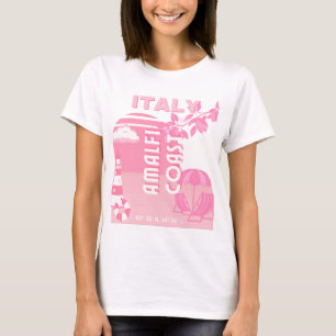 Camiseta Costa Amalfi, Viagem, Arte Rosa
