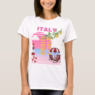 Camiseta Costa Amalfi, Viagem de pré-disquete, rosa