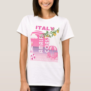 Camiseta Costa Amalfi, Viagem de pré-disquete, rosa