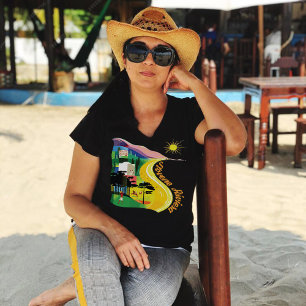 Camiseta Costa da Riviera Eslovena Sol Amarelo Viagem