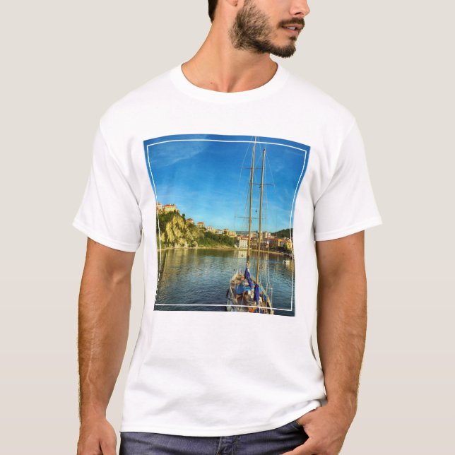 Camiseta Costa de aproximação | Agropoli do barco (Frente)