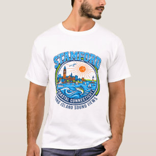 Camiseta Costa de Stamford Connecticut Long Island Sound Vi