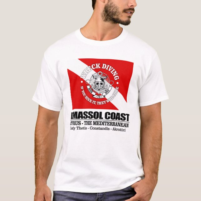 Camiseta Costa do Limassol (mergulho em naufrágio) (Frente)