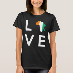 Camiseta Costa do Marfim: Amor África Silhouette Continente