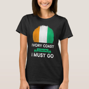 Camiseta Costa do Marfim Está Chamando Eu Devo Ir Patrimôni