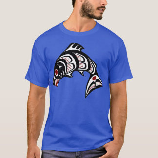 Camiseta Costa do Pacífico Noroeste Haida art Salmon 