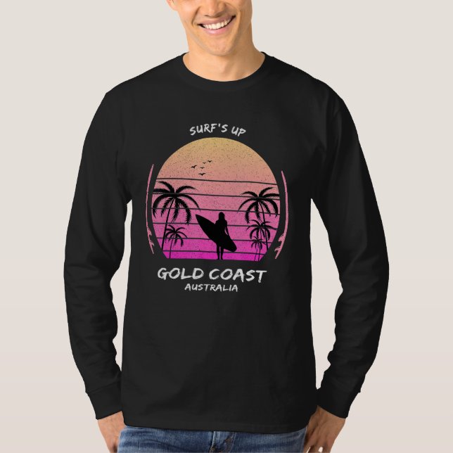 Camiseta Costa Dourada Austrália Ondas altas Presente de Es (Frente)
