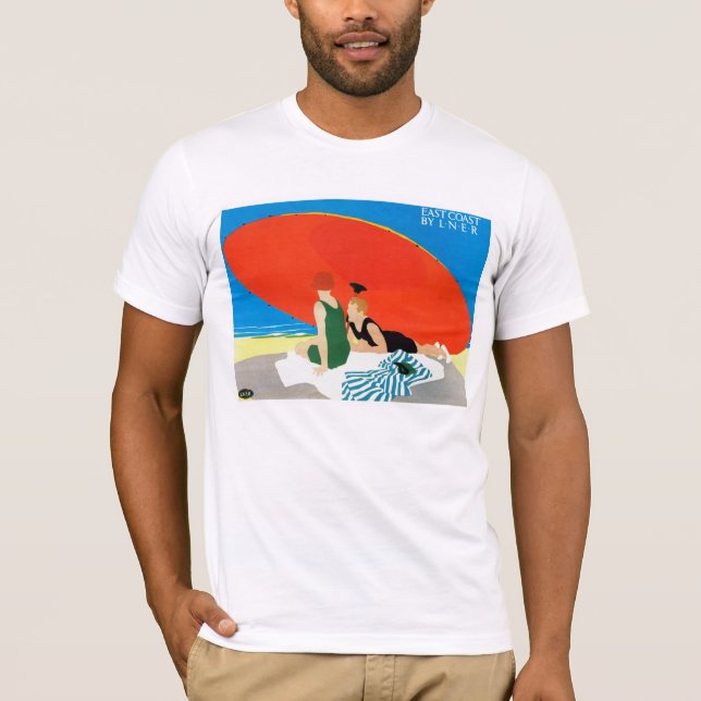 Camiseta Costa Leste por LNER ~ Beach Umbrella (Frente)